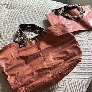 MOTHER Coral Shopping Bag with Logo Straps